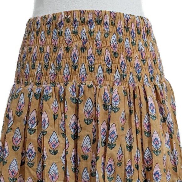 NWT: Sur La Vague SLV Cafe Mini Skirt 100% Cotton Floral Indian Block Print - Picture 6 of 11